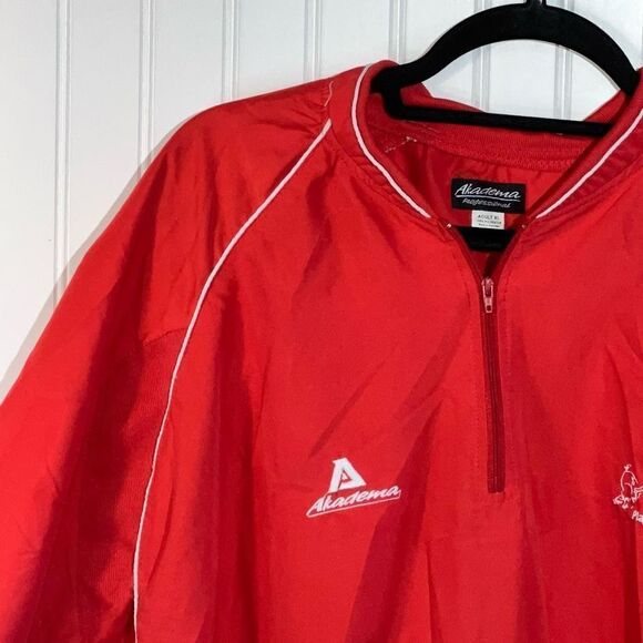 Akadema Play At The Plate Top Mens X-Large Red White Baseball Shirt Short Sleeve - Picture 2 of 13